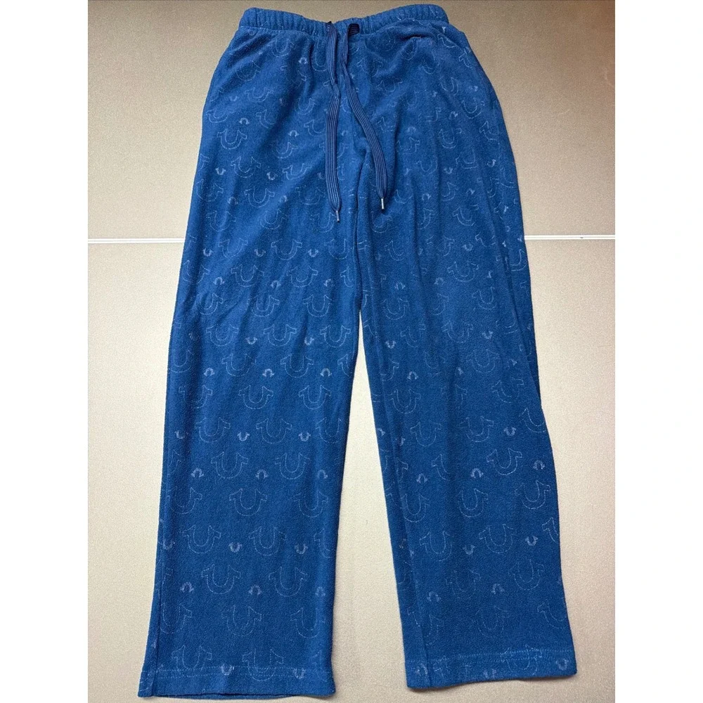 True Religion Men's Small Blue Fleece Loungewear/ Pajama‎ Pants